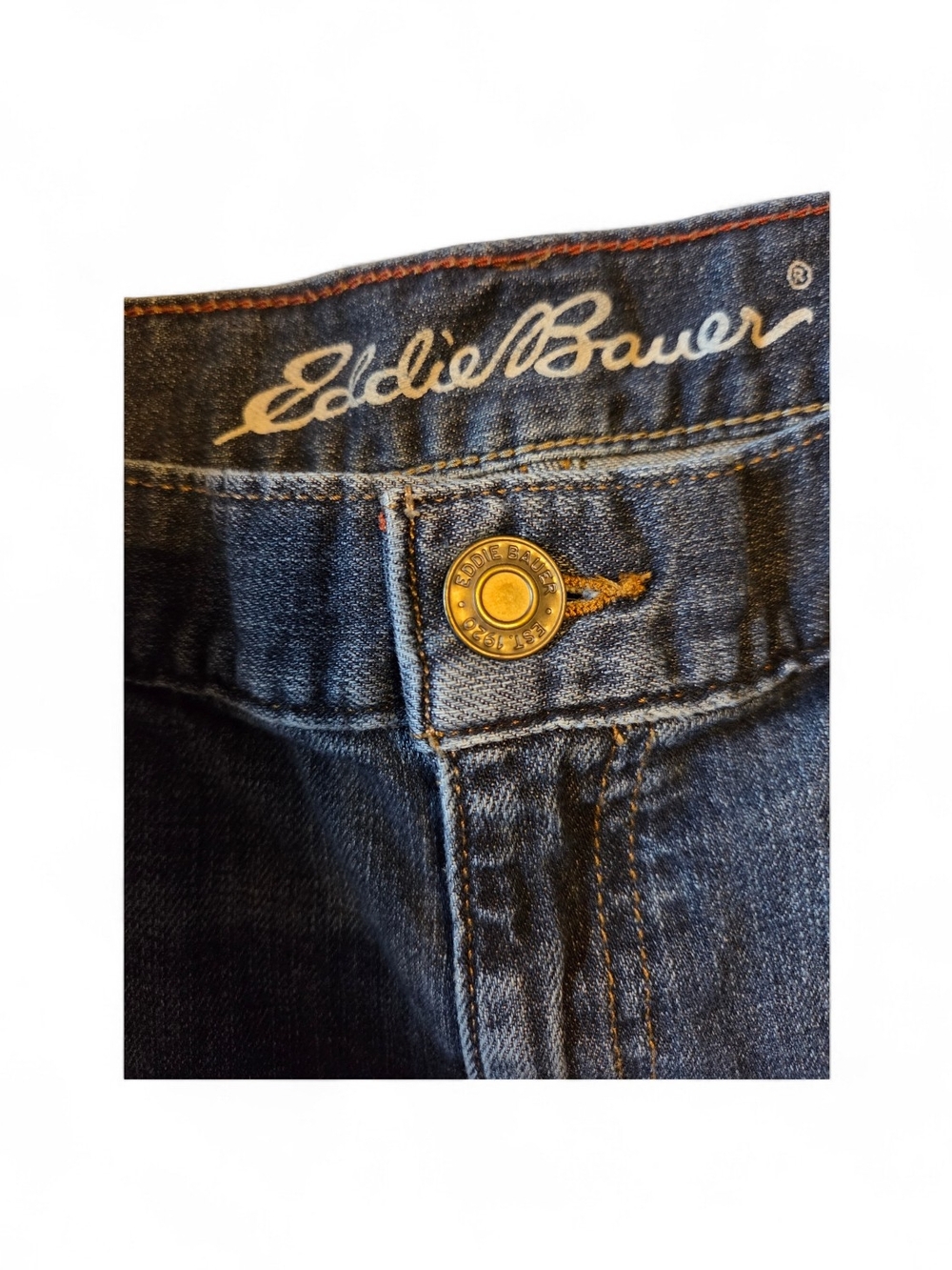 Eddie Bauer Womens Boyfriend Relaxed Distressed Jeans Size 10 Dark Wash - Picture 6 of 14
